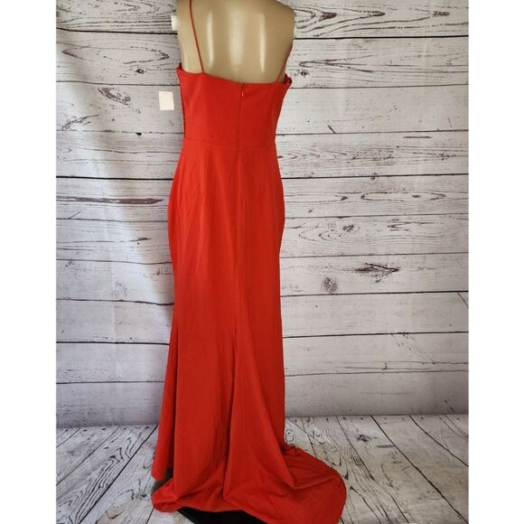 Jarlo Red Fluted Evening Maxi Dress Gown 8 NWT - Picture 7 of 11